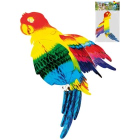 Papoušek voštinová dekorace rozložitelná 38cm karton