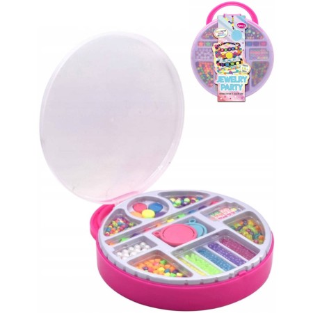 Korálky navlékací kreativní sada výroba náramků dětská bižuterie v kufříku