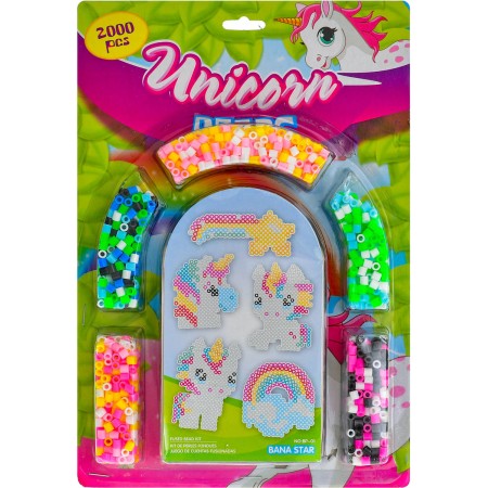 Zažehlovací korálky jednorožec 2000ks holčičí kreativní set s 5 předlohami