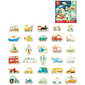 HAPE DŘEVO Vozidla magnetická set 30ks magnetky *DŘEVĚNÉ HRAČKY*