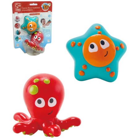 HAPE Chobotnice + hvězdice stříkací baby zvířátka do vody do vany