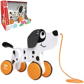 HAPE DŘEVO Tahačka baby tahací pes Dalmatin *DŘEVĚNÉ HRAČKY*