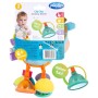 PLAYGRO Baby oslík modrý chrastítko textilní se zrcátkem pro miminko