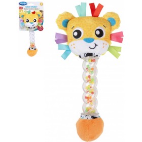 PLAYGRO Baby chrastítko lvíček chrastící s korálky pro miminko
