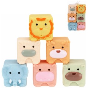 Kostky soft měkké baby zvířátka pískací do vody set 6ks pro miminko