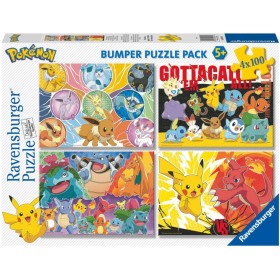 RAVENSBURGER Puzzle Pokémon 4x 100 dílků 36x26cm skládačka 4v1