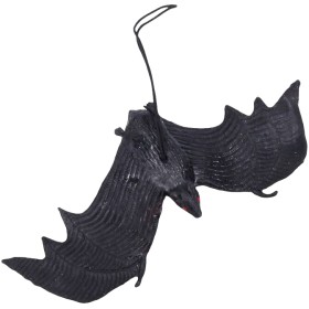 Zvířátko netopýr gumový černý 12cm halloween dekorace s poutkem