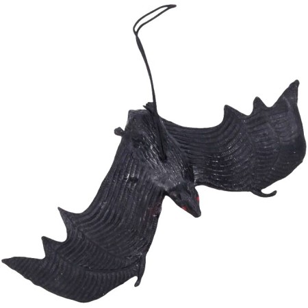 Zvířátko netopýr gumový černý 12cm halloween dekorace s poutkem