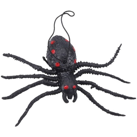 Zvířátko pavouk gumový černý 10cm halloween dekorace s poutkem