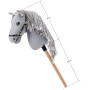 PLYŠ Kůň na tyči 73cm Hobby Horse Apollo šedý provázková hříva