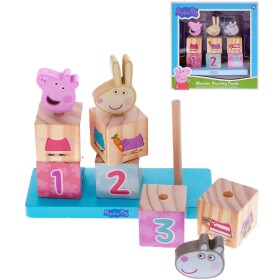 DŘEVO Kostky baby navlékací Peppa Pig 9 dílků *DŘEVĚNÉ HRAČKY*