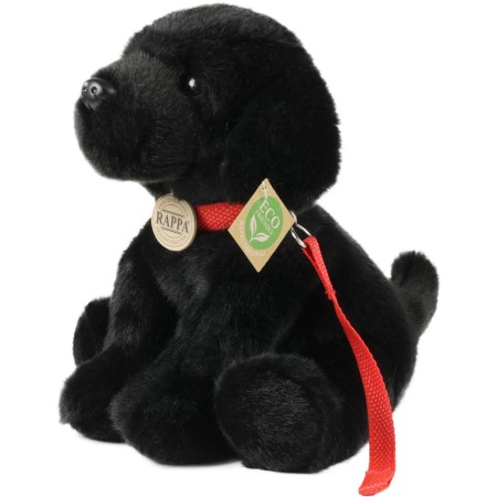 PLYŠ Pes labrador černý 28cm sedící s vodítkem Eco-Friendly *PLYŠOVÉ HRAČKY*