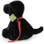 PLYŠ Pes labrador černý 28cm sedící s vodítkem Eco-Friendly *PLYŠOVÉ HRAČKY*