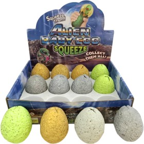 Vajíčko mačkací Alien Egg s figurkou s mimozemšťanem 3 barvy