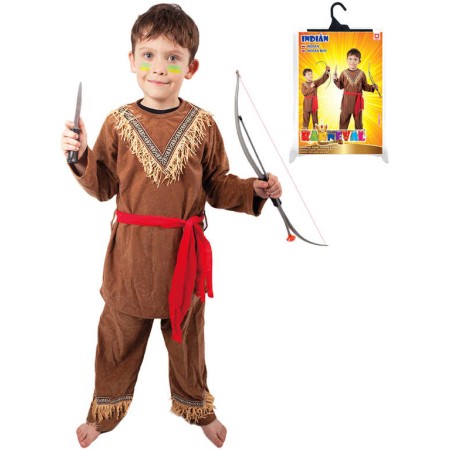 KARNEVAL Šaty Indián s páskem vel. S (110-120 cm) 4-6 let KOSTÝM