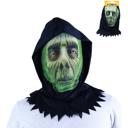 KARNEVAL Maska zelená textilní halloween *KARNEVALOVÝ DOPLNĚK*