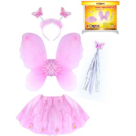 KARNEVAL Set šaty květinka s křídly a doplňky (104-150 cm) 3-10 let *KOSTÝM*