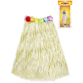 KARNEVAL Šaty sukně Hawaii 72cm přírodní s květinami *KOSTÝM*
