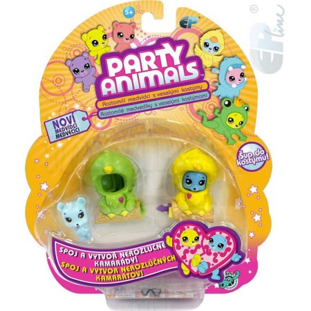 EP Line Party Animals blistr set medvídek 2ks s kostýmem a doplňky různé druhy