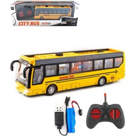 RC Autobus školní na vysílačku 27MHz City Bus plná funkce na baterie
