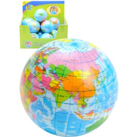 Míček měkký 7cm balonek potištěný zeměkoule mapa světa