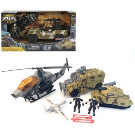 Vojenská army sada figurky s vojenskými vozidly a doplňky 3 druhy plast