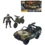 Auto vojenské army vozidlo set s motocyklem a 2 figurkami s doplňky plast