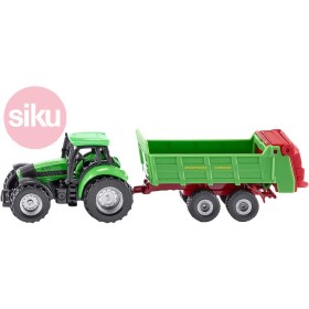 SIKU Model traktor s vlekem zelený  kov