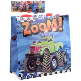 Taška dárková 20x20x9cm Monster Truck 4 druhy