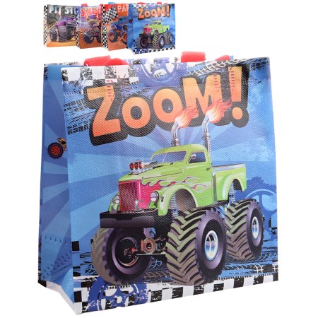 Taška dárková 20x20x9cm Monster Truck 4 druhy