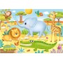 DINO Puzzle maxi baby První hraní Africká zvířátka 47x33cm 15 dílků XL