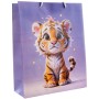 Taška dětská dárková zvířátka Safari 26x32cm karton 4 druhy