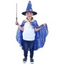 KARNEVAL Plášť kouzelnický modrý + klobouk vel.S (104-128cm) 3-8 let *KOSTÝM*