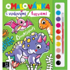 Omalovánka set s vodovými barvami a štětcem Dinosauři