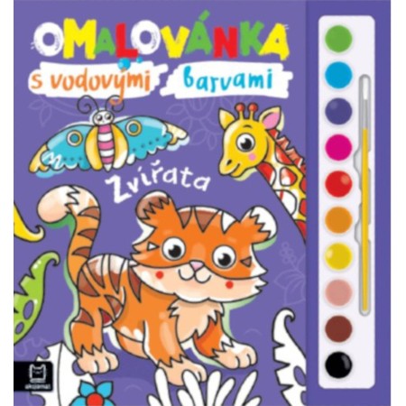 Omalovánka set s vodovými barvami a štětcem Zvířata