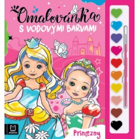 Omalovánka set s vodovými barvami a štětcem Princezny