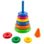 Pyramida s kroužky navlékací baby věžička barevná 2 druhy plast