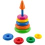 Pyramida s kroužky navlékací baby věžička barevná 2 druhy plast