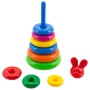 Pyramida s kroužky navlékací baby věžička barevná 2 druhy plast