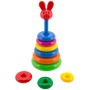 Pyramida s kroužky navlékací baby věžička barevná 2 druhy plast