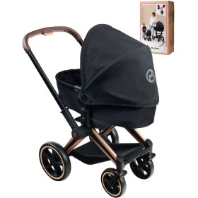 CYBEX Kočárek Black černý skládací 3v1 pro panenku miminko
