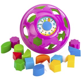 PL Vkládačka baby UFO s hodinami 17cm 16 tvarů plast v sáčku