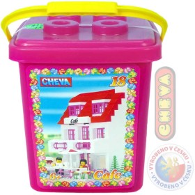 CHEMOPLAST CHEVA 18 Cukrárna 215 dílků kbelík STAVEBNICE