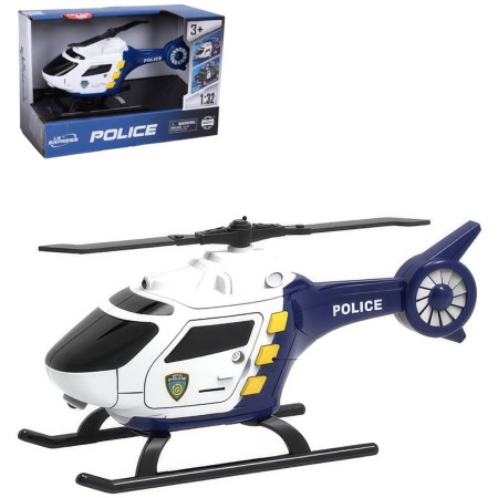 Vrtulník policejní 17cm helikoptera Policie na baterie Světlo Zvuk