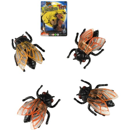 Moucha 4cm set 4ks dekorace Halloween hmyz v sáčku