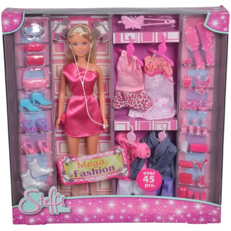SIMBA Velká sada panenka Steffi Love s oblečky a doplňky 45ks Mega Fashion