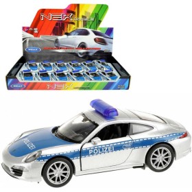 WELLY Auto policie Porsche 911(991) Carrera S kov zpětný chod 12cm