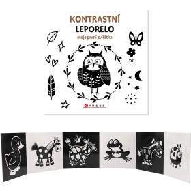 Knížka baby kontrastní leporelo zvířátka pro miminko