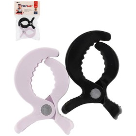 PROFIBABY Klipy na kočárek černý + bílý set 2ks plast v sáčku