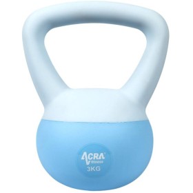 ACRA Činka kettlebell 3kg světle modrá měkké dno